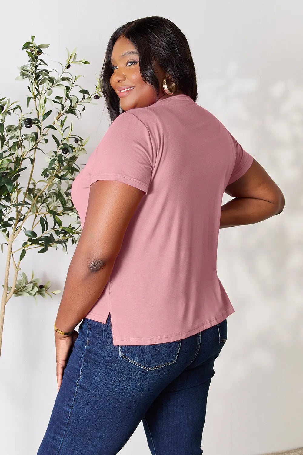 Basic Bae Full Size Round Neck Short Sleeve T-Shirt - Blushé Belle