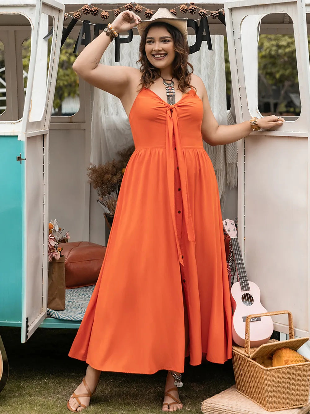 Plus Size Halter Neck Midi Dress - Blushé Belle